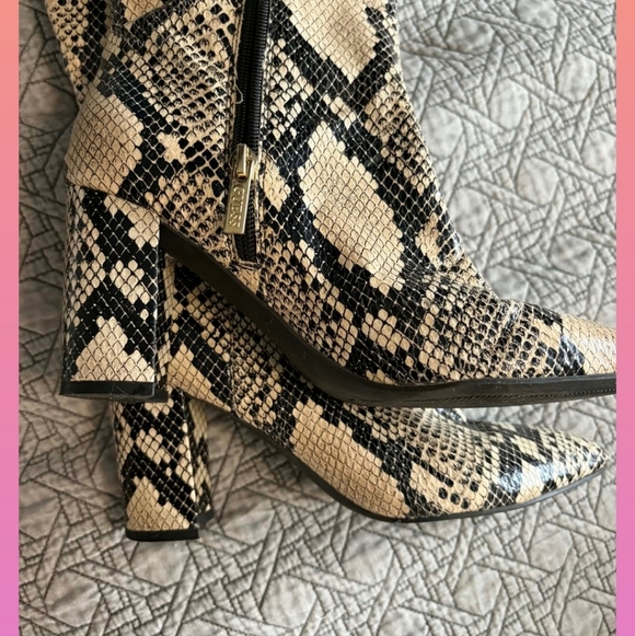 Guess Snakeskin Pattern Knee-High Boots - Picture 3 of 5